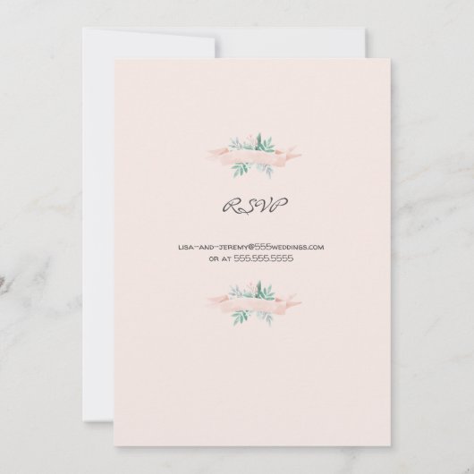 Zomer Zacht Roze Huwelijksuitnodiging Kaart (Achterkant)