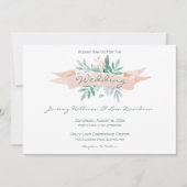 Zomer Zacht Roze Huwelijksuitnodiging Kaart (Voorkant)