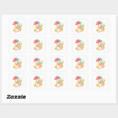 Zomer zachtheid vierkante sticker (Vel)