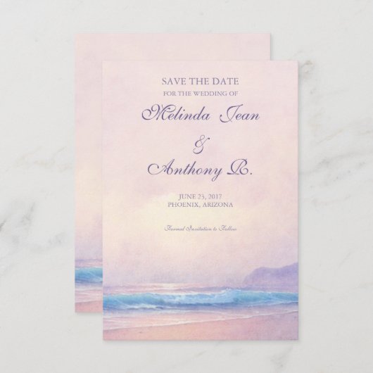 Zomer Zee Bewaar de datum 3.5 x 5 Save The Date (Voorkant / Achterkant)