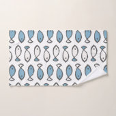 Zomer Zee Blauw Witte Vissen Patroon Bad Handdoek (Handdoek)