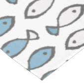 Zomer Zee Blauw Witte Vissen Patroon Tafelkleed (Gekanteld)