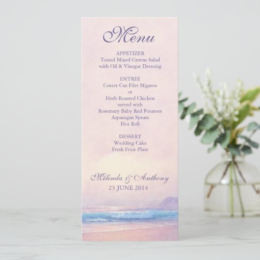 Zomer Zee Menu (Staand voorkant)