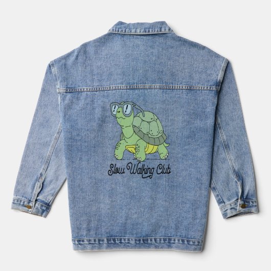 Zomer Zee Schildpad Bloemen Boho Denim Jacket (Achterkant)