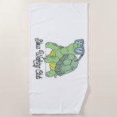 Zomer Zee Schildpad Bloemen Boho Strandlaken (Voorkant)