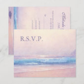 Zomer Zee Strand Bruiloft RSVP Reactie (Voorkant / Achterkant)