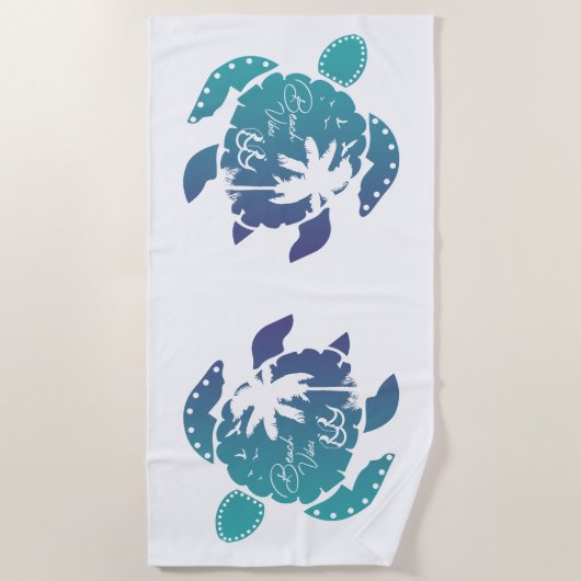 Zomer Zee Turtle Vibes Strandlaken (Voorkant)