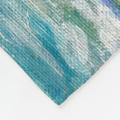 Zomer zeegezicht, blauwe golven, acryl schilderen. fleece deken (Hoek)