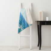 Zomer zeegezicht, blauwe golven, acryl schilderen. sherpa deken (In situ)