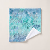 Zomer Zeemeermin Glitter Schalen #12 (Faux Glitter Bad Handdoek (Wasdoekje)