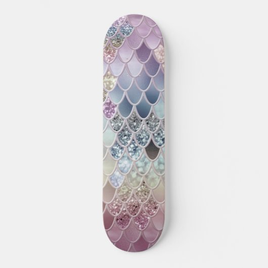 Zomer Zeemeermin Glitter Schalen #13 (Faux Glitter Persoonlijk Skateboard (Voorkant)