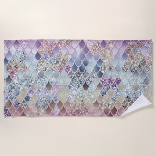 Zomer Zeemeermin Glitter Schalen #13 (Faux Glitter Strandlaken (Voorkant)