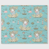 Zomer Zeemeermin Meisjes Verjaardag Onder het Zee Cadeaupapier (Vlak)