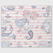 Zomer Zeemeermin Meisjes Verjaardag Onder het Zee Cadeaupapier (Vlak)