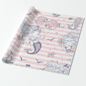 Zomer Zeemeermin Meisjes Verjaardag Onder het Zee Cadeaupapier (Uitgerold)