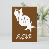 Zomer Zeeschelpen in Chocolade RSVP Kaart (Staand voorkant)