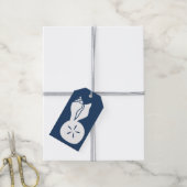 Zomer Zeeschelpen in Navy Gift Label Cadeaulabel (Met Touw)
