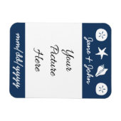 Zomer Zeeschelpen in Navy Save-the-Date Magnet Magneet (Horizontaal)