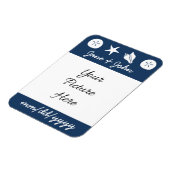 Zomer Zeeschelpen in Navy Save-the-Date Magnet Magneet (Linkerzijde)