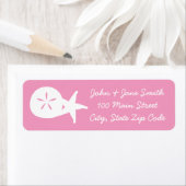 Zomer Zeeschelpen in Petal Roze Adres Label (Insitu)
