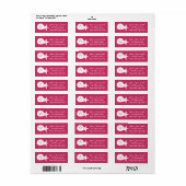 Zomer Zeeschelpen in Raspberry Return Adres Label (Full Sheet)