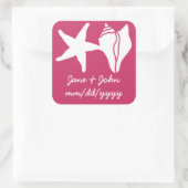 Zomer Zeeschelpen in Raspberry Sticker (Tas)
