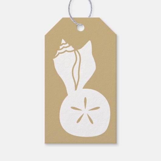 Zomer Zeeschelpen in Zand Gift Label Cadeaulabel (Voorkant)