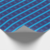 Zomer Zeester Blauwe Strepen Strandfeestjes Gesche Cadeaupapier (Hoek)