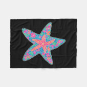 Zomer Zeester, preppy Kust Zomer Grappig Gift W Fleece Deken (Voorkant (Horizontaal))