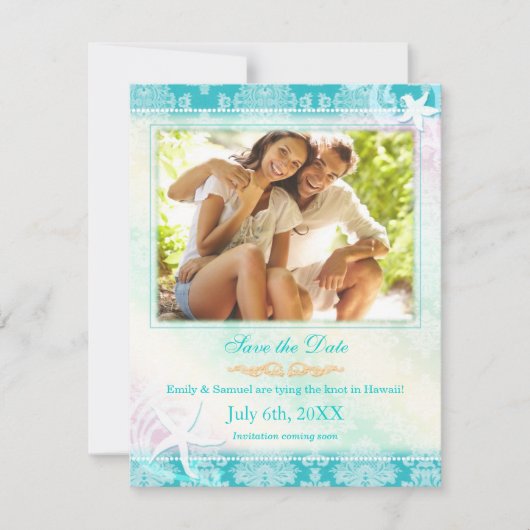 Zomer Zeester Trouwfoto Save the Date (Voorkant)