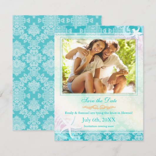 Zomer Zeester Trouwfoto Save the Date (Voorkant / Achterkant)