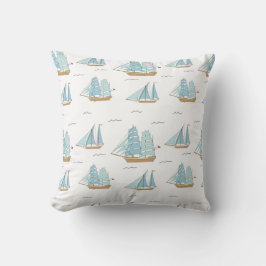 Zomer Zeetijd Cute jachten met zeil Tote Bag Kussen
