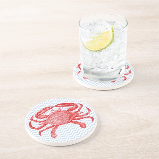 Zomer Zeevruchten Krab Picknick Onderzetters (Zijkant)