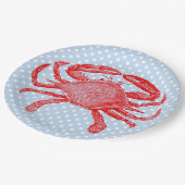 Zomer Zeevruchten Krab Picnic Papieren Bordje (Gekanteld)