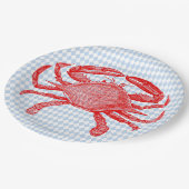 Zomer Zeevruchten Krab Picnic Papieren Bordje (Gekanteld)