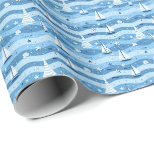Zomer Zeilboten Strand Nautisch Cadeaupapier
