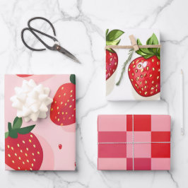Zomer Zoete Aardbei Inpakpapier Vel