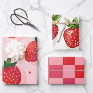 Zomer Zoete Aardbei Inpakpapier Vel