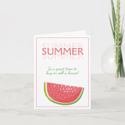 Zomer Zoete Tijd om een Huis Marketing te Verkopen Kaart (Voorkant)
