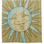 Zomer Zomend Sun Blue Shower Curtain Douchegordijn (Voorkant)