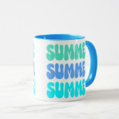 Zomer Zomer Retro Blauw Mok (Voorkant rechts)