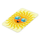 Zomer zon Cartoon met zonnebril magneet (Linkerzijde)