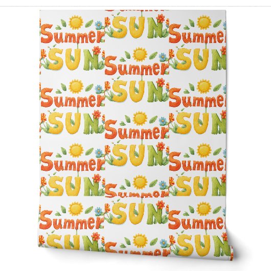 Zomer zon illustratie behang (Afrollen)