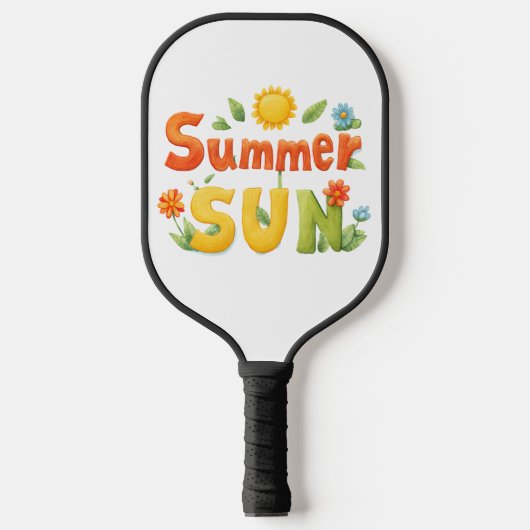 Zomer zon illustratie pickleball paddle (Voorkant)