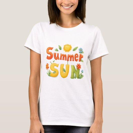 Zomer zon illustratie t-shirt (Voorkant)