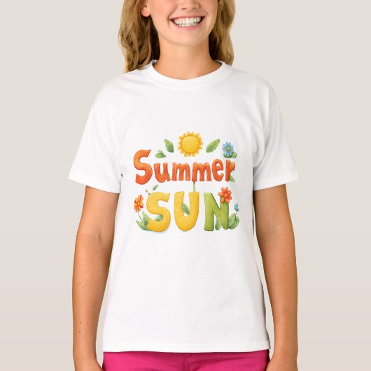 Zomer zon illustratie t-shirt (Voorkant)