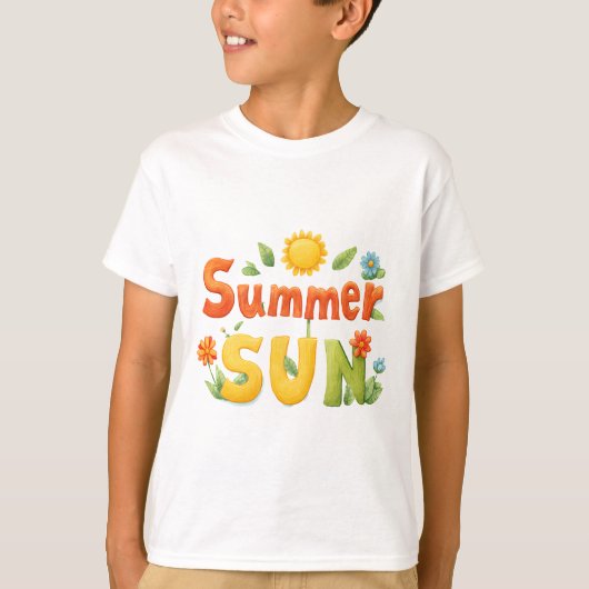 Zomer zon illustratie t-shirt (Voorkant)