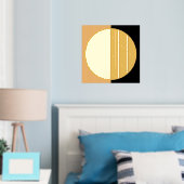 Zomer Zon Sinaasappel Zwart Gestreepte Cirkels Art Folie Afdrukken (Insitu (Slaapkamer))