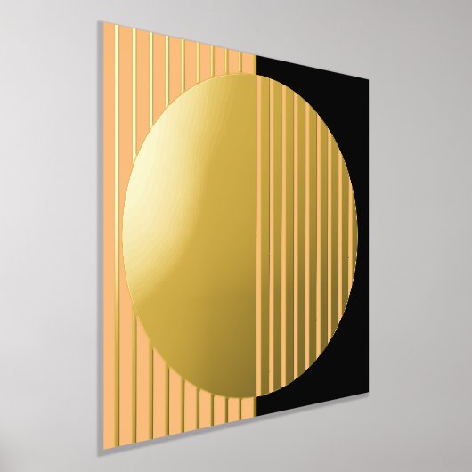 Zomer Zon Sinaasappel Zwart Gestreepte Cirkels Art Folie Afdrukken (Laagn)