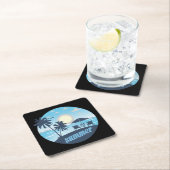 Zomer, zon, strand, stoelen, paraplu & palmbomen kartonnen onderzetters (Insitu)